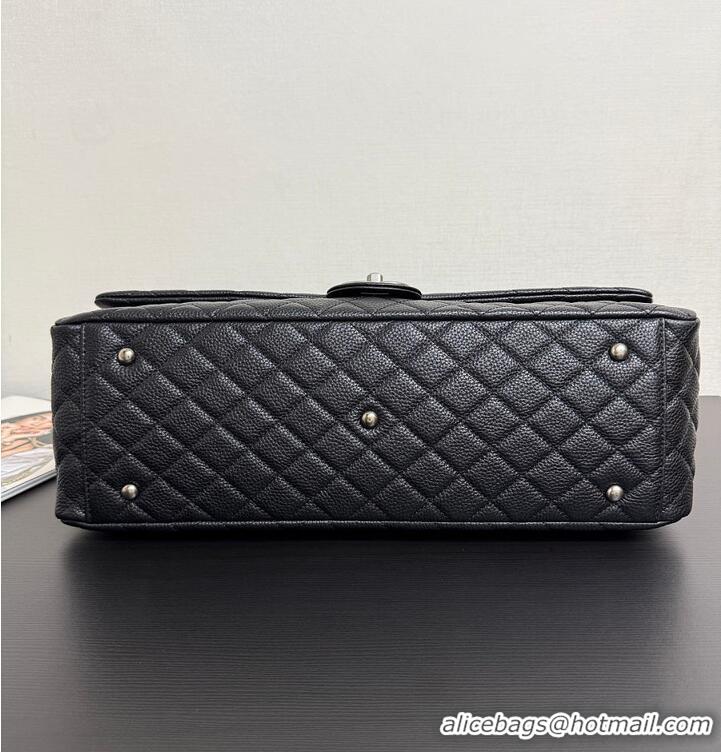 Buy Discount Chanel Maxi Classic Handbag Grained Calfskin & Ruthenium-Finish Metal AS2560 Black 2026
