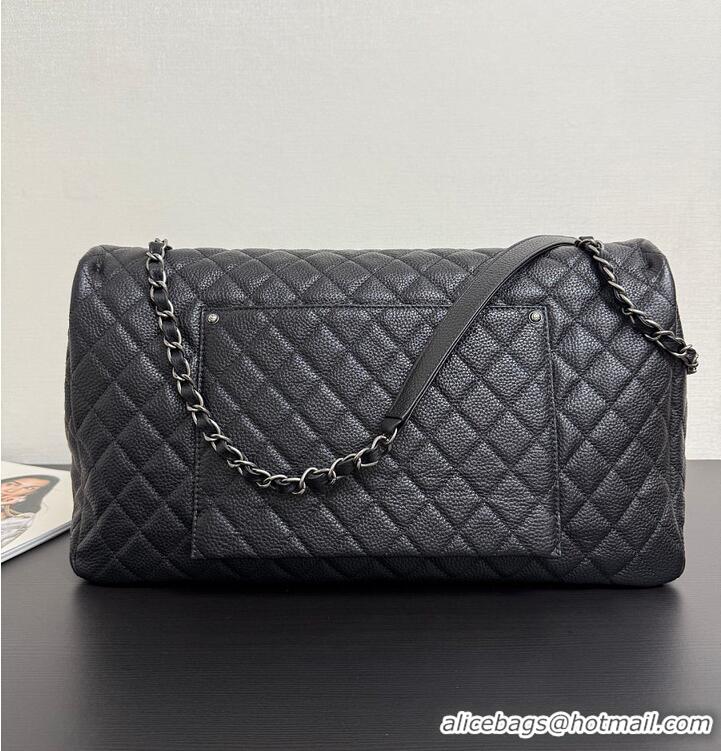 Buy Discount Chanel Maxi Classic Handbag Grained Calfskin & Ruthenium-Finish Metal AS2560 Black 2026