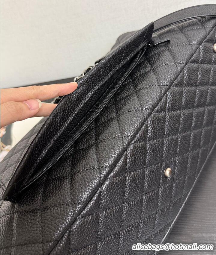 Buy Discount Chanel Maxi Classic Handbag Grained Calfskin & Ruthenium-Finish Metal AS2560 Black 2026