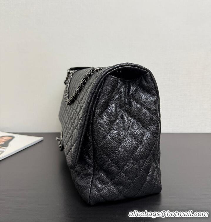 Buy Discount Chanel Maxi Classic Handbag Grained Calfskin & Ruthenium-Finish Metal AS2560 Black 2026