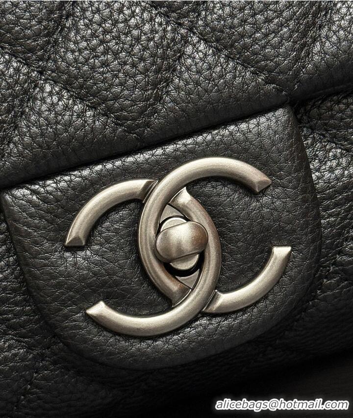 Buy Discount Chanel Maxi Classic Handbag Grained Calfskin & Ruthenium-Finish Metal AS2560 Black 2026
