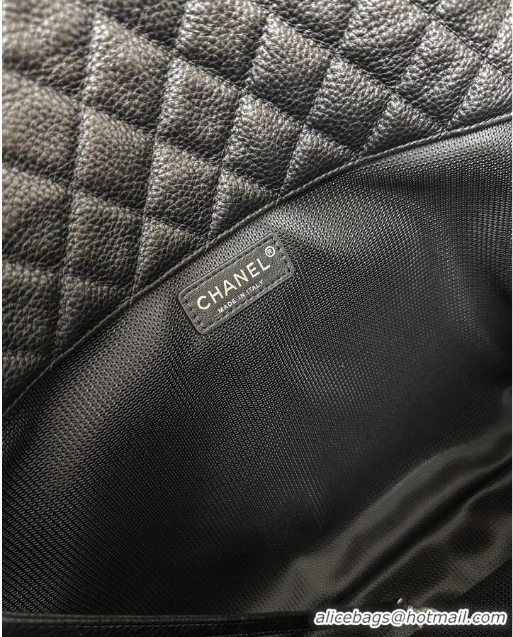 Buy Discount Chanel Maxi Classic Handbag Grained Calfskin & Ruthenium-Finish Metal AS2560 Black 2026