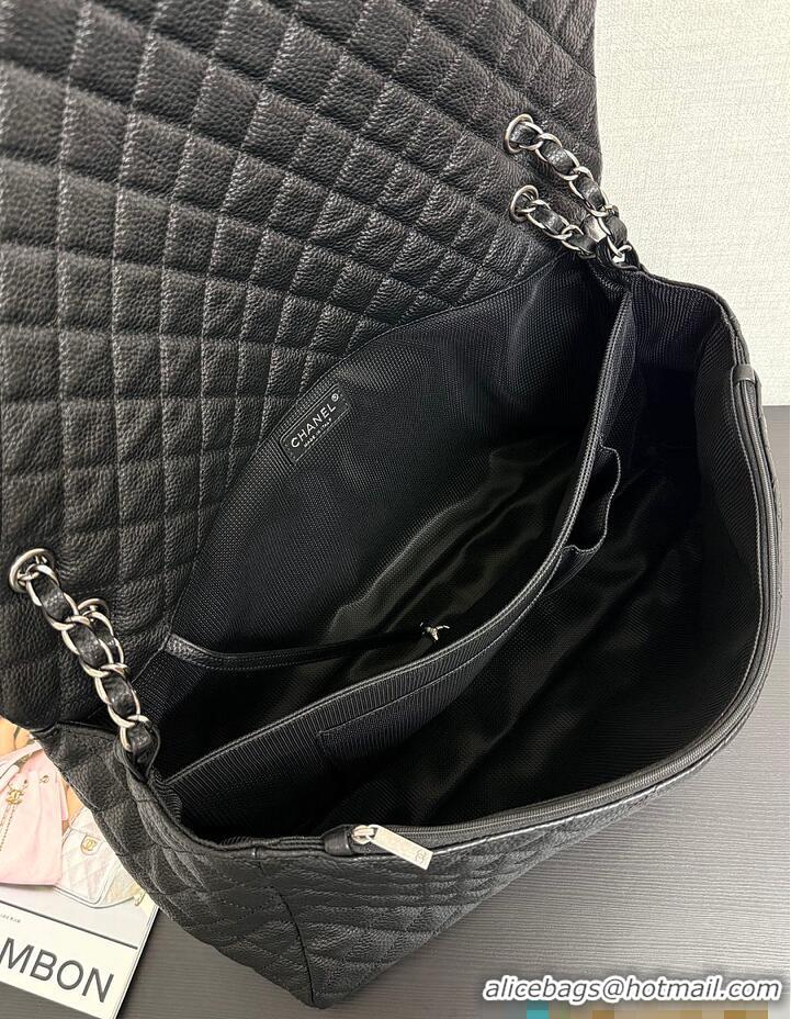 Buy Discount Chanel Maxi Classic Handbag Grained Calfskin & Ruthenium-Finish Metal AS2560 Black 2026