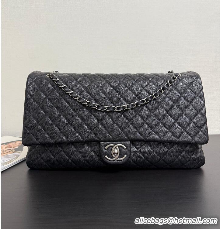 Buy Discount Chanel Maxi Classic Handbag Grained Calfskin & Ruthenium-Finish Metal AS2560 Black 2026