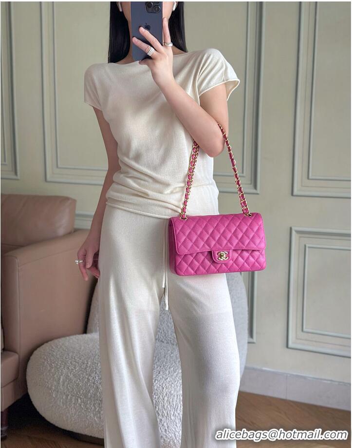 Best Price Chanel Medium Classic Handbag Grained Calfskin AS1112 Fuchsia/Gold 2026