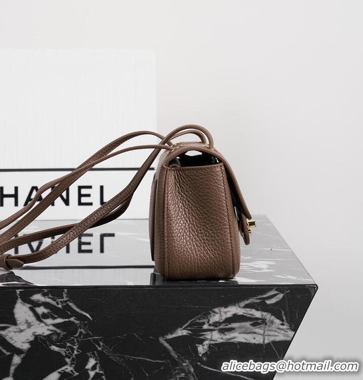 Luxury Discount Chanel MINI FLAP BAG Grained Calfskin & Gold-Tone Metal AS1112 Brown FALL WINTER 2026 PRE-COLLECTION
