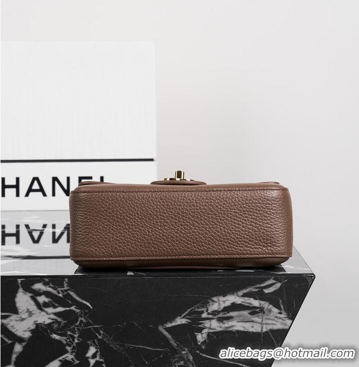 Luxury Discount Chanel MINI FLAP BAG Grained Calfskin & Gold-Tone Metal AS1112 Brown FALL WINTER 2026 PRE-COLLECTION