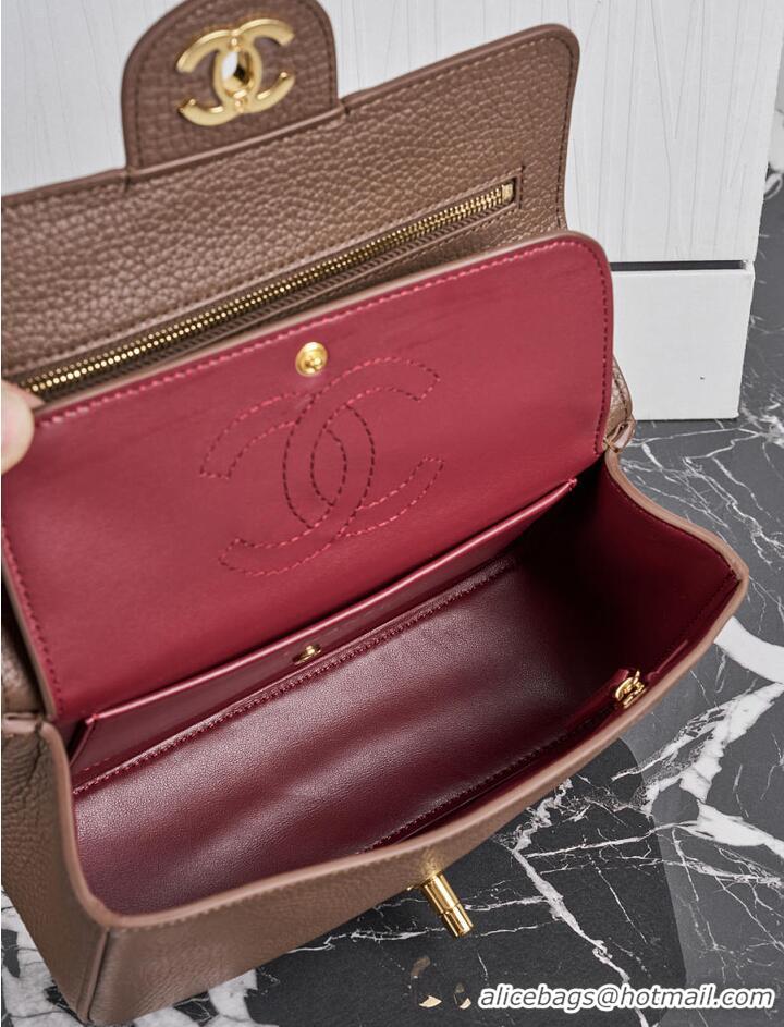 Luxury Discount Chanel MINI FLAP BAG Grained Calfskin & Gold-Tone Metal AS1112 Brown FALL WINTER 2026 PRE-COLLECTION