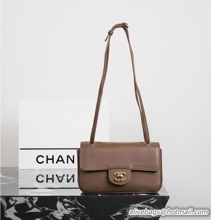Luxury Discount Chanel MINI FLAP BAG Grained Calfskin & Gold-Tone Metal AS1112 Brown FALL WINTER 2026 PRE-COLLECTION