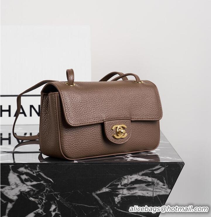Luxury Discount Chanel MINI FLAP BAG Grained Calfskin & Gold-Tone Metal AS1112 Brown FALL WINTER 2026 PRE-COLLECTION