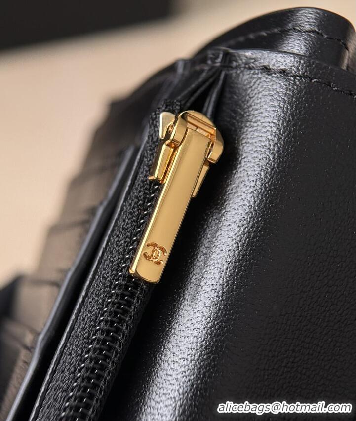 Classic Promotional Chanel Passport Holder Crocodile Embossed Calfskin & Gold-Tone Metal AS6236 Black Spring Summer 2026
