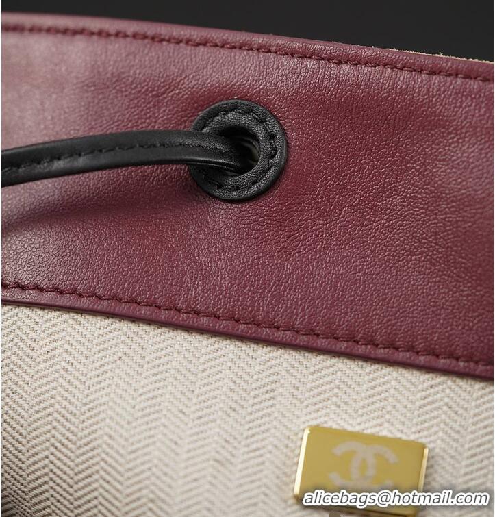 Grade Quality Chanel Bucket Bag Suede Calfskin With Calfskin & Gold-Tone Metal AS5896 Dark Beige/Black Fall Winter 2026 