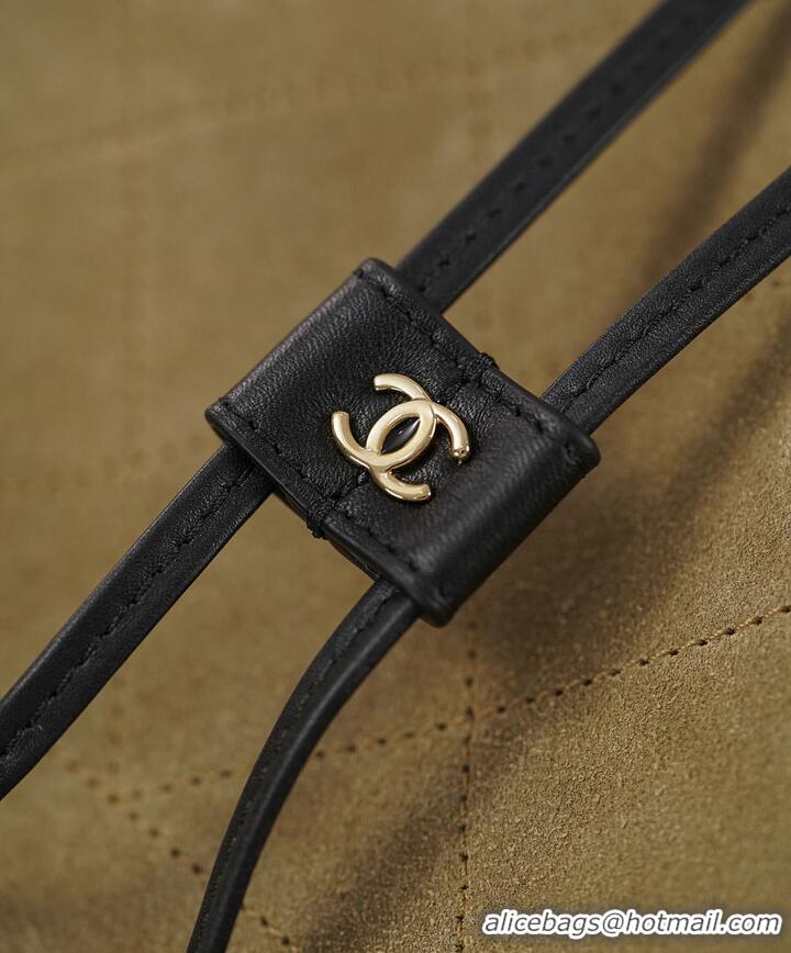 Grade Quality Chanel Bucket Bag Suede Calfskin With Calfskin & Gold-Tone Metal AS5896 Dark Beige/Black Fall Winter 2026 