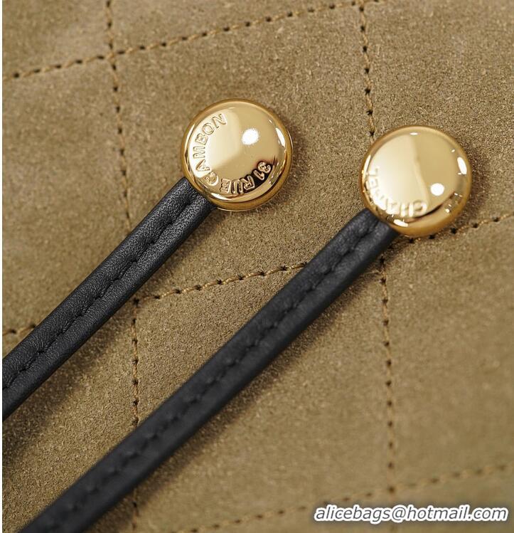 Grade Quality Chanel Bucket Bag Suede Calfskin With Calfskin & Gold-Tone Metal AS5896 Dark Beige/Black Fall Winter 2026 