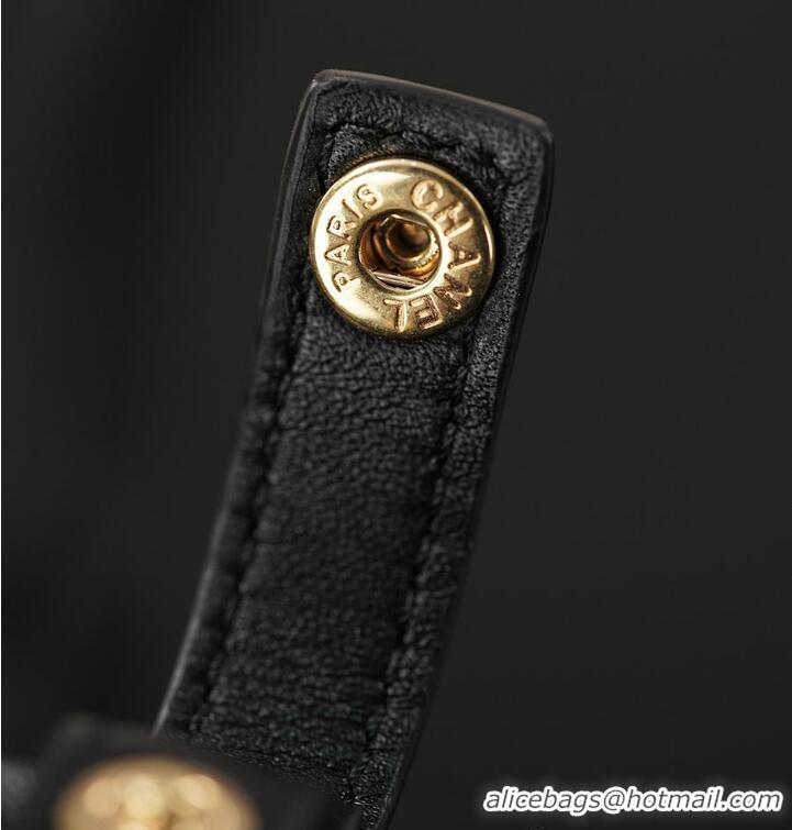 Promotional Chanel Clutch with Leather Strap Calfskin & Gold-Tone Metal AS5897 Black 2026