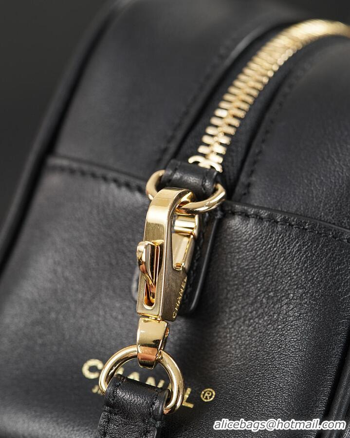Promotional Chanel Clutch with Leather Strap Calfskin & Gold-Tone Metal AS5897 Black 2026