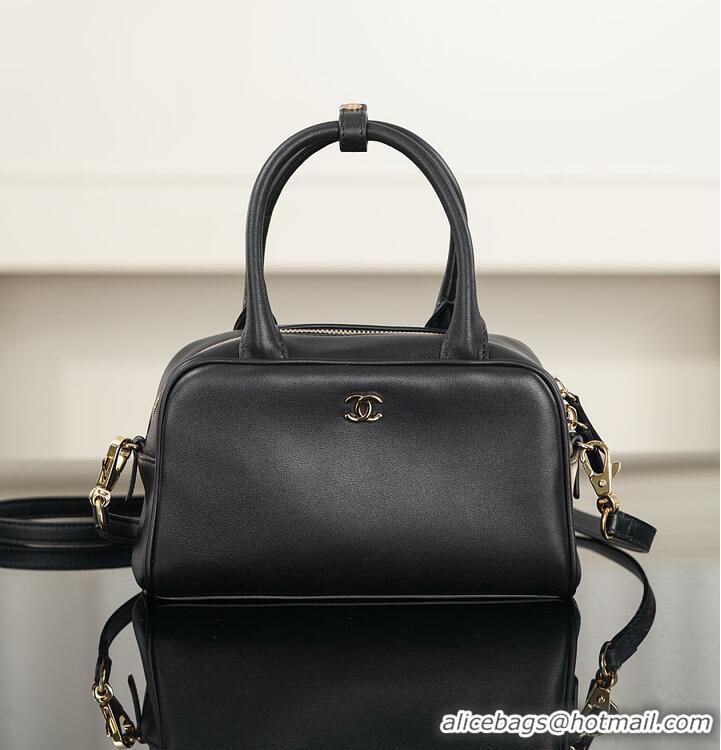Promotional Chanel Clutch with Leather Strap Calfskin & Gold-Tone Metal AS5897 Black 2026