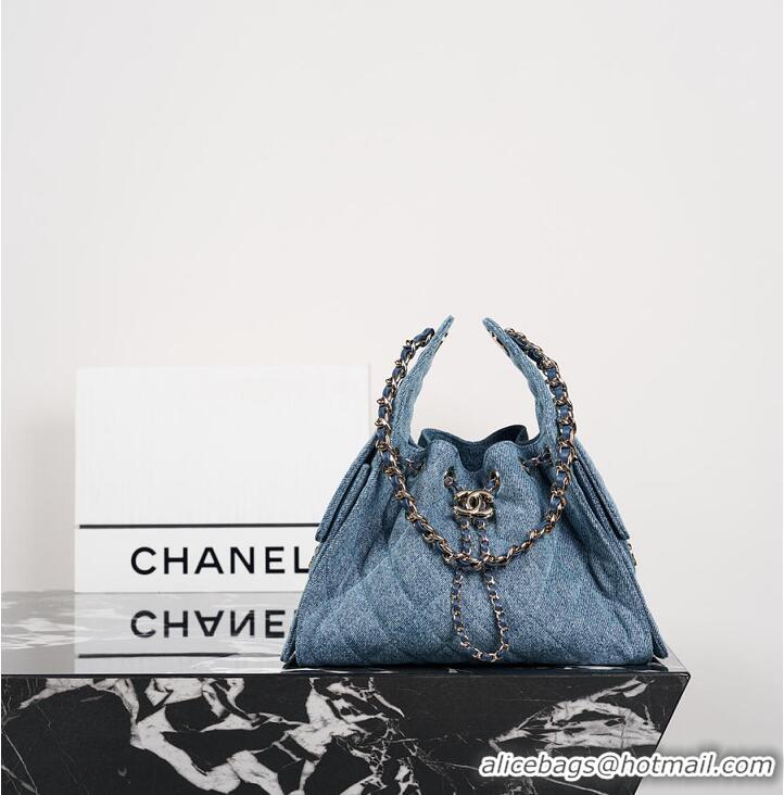 Inexpensive Chanel Métiers D'art CHANEL 25 Small Handbag Washed Denim & Gold-Tone Metal AS6235 2026
