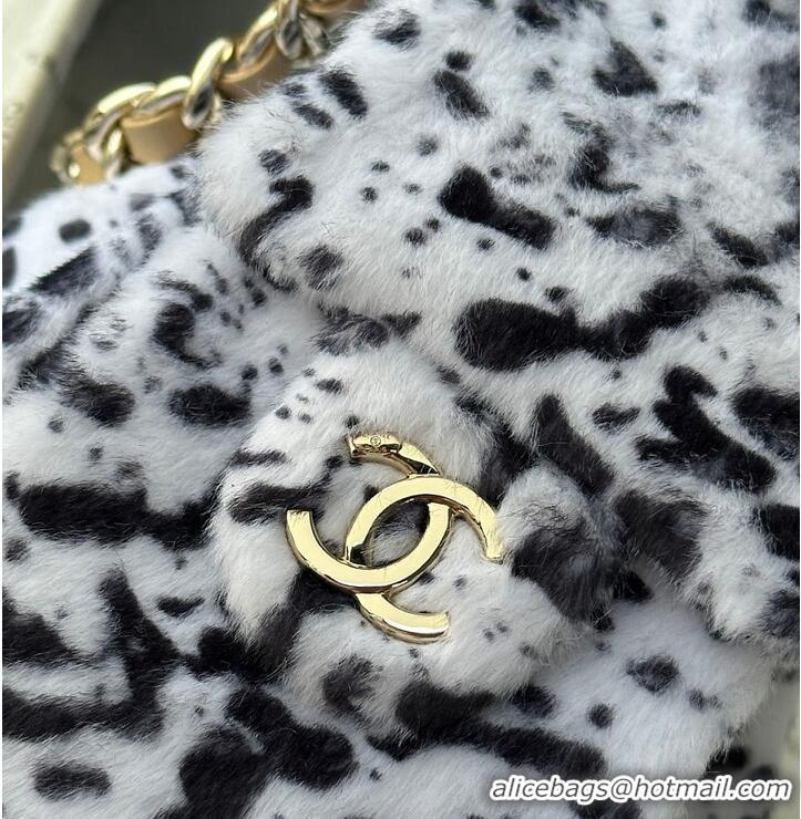 New Cheap Chanel 25 Mini Handbag Lambskin & Gold-Tone Metal AS6236 White/Black