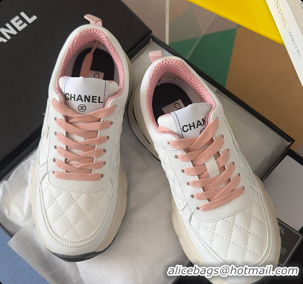 Good Quality Chanel Sneaker White & Pink 6080803