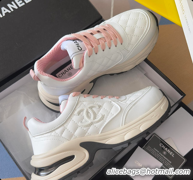 Good Quality Chanel Sneaker White & Pink 6080803