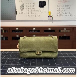 New Design Chanel Maxi Flap bag Suede Calfskin & Gold-Tone Metal AS6231 Khaki Fall Winter 2026 Pre-Collection