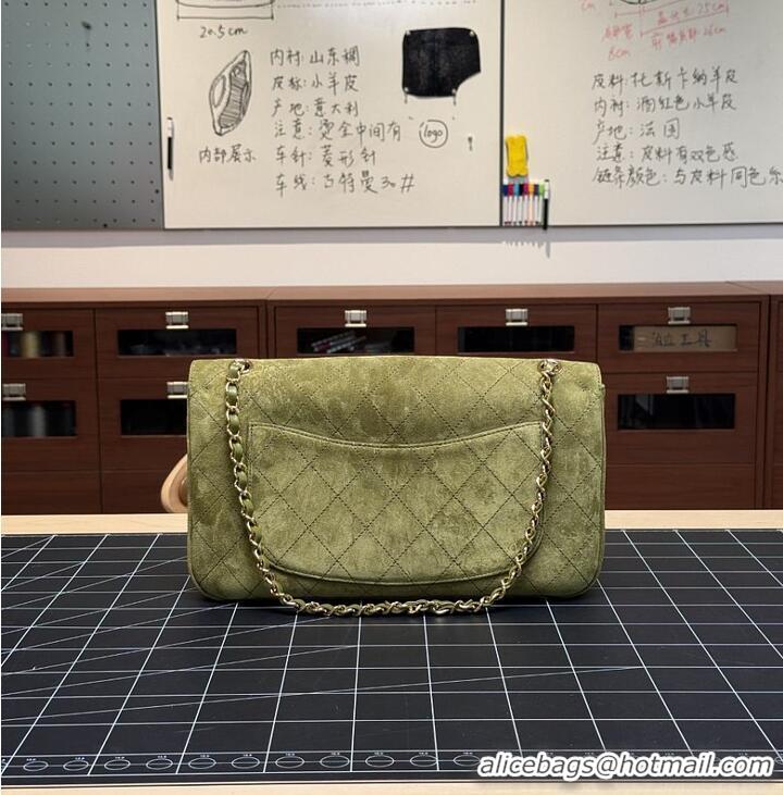 New Design Chanel Maxi Flap bag Suede Calfskin & Gold-Tone Metal AS6231 Khaki Fall Winter 2026 Pre-Collection