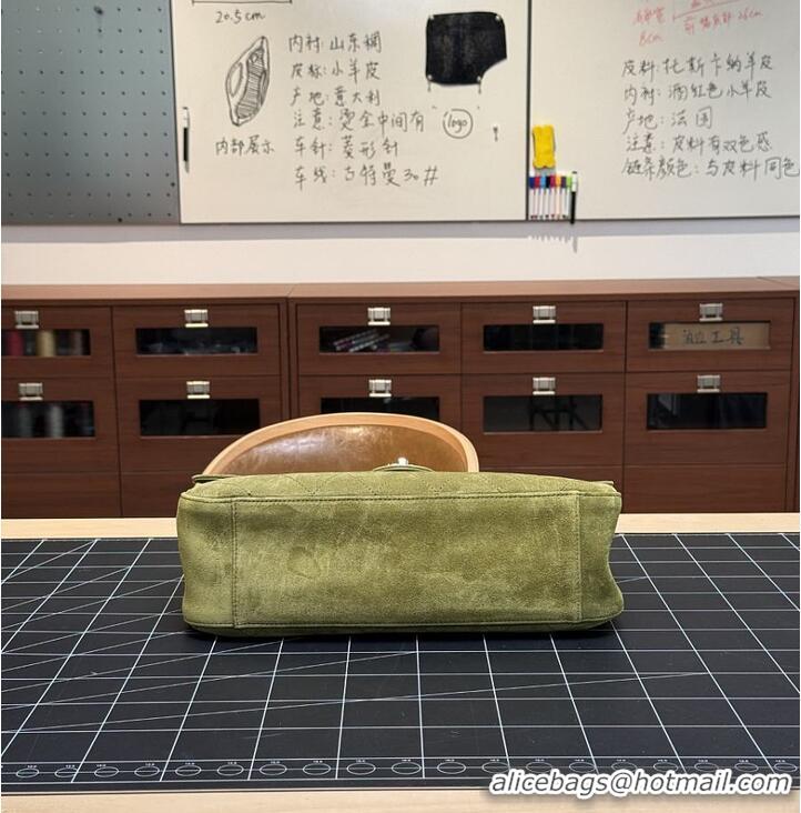New Design Chanel Maxi Flap bag Suede Calfskin & Gold-Tone Metal AS6231 Khaki Fall Winter 2026 Pre-Collection