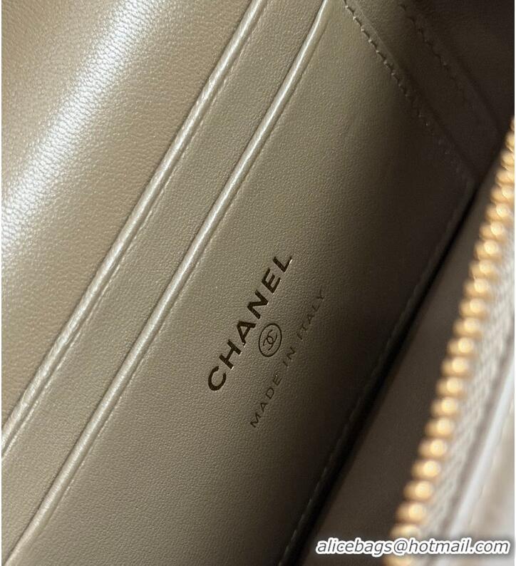 Well Crafted Chanel Métiers D'art Vanity with Chain Crocodile Embossed Calfskin AS6239 Dark Khaki/Gold 2026