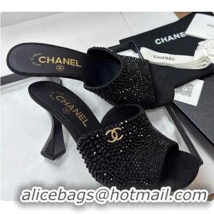 Hot Style Chanel Mules Strass Black 6080804
