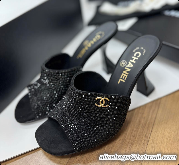 Hot Style Chanel Mules Strass Black 6080804