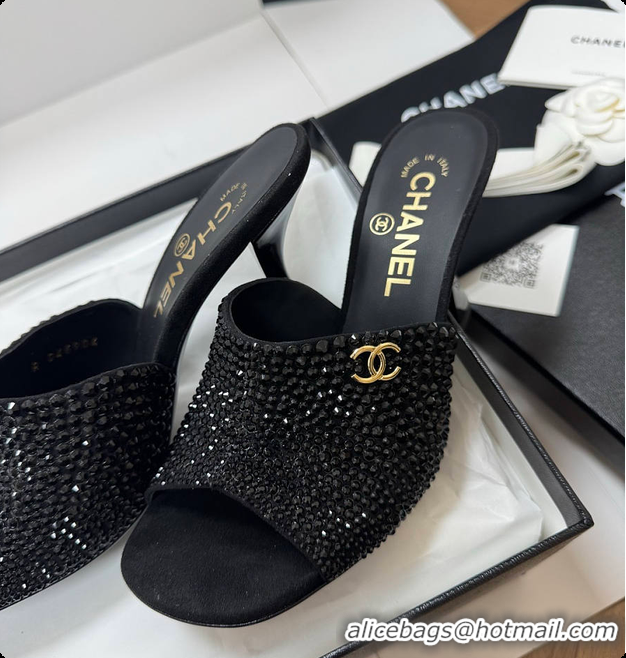 Hot Style Chanel Mules Strass Black 6080804
