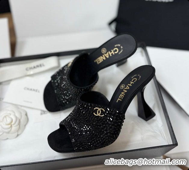 Hot Style Chanel Mules Strass Black 6080804