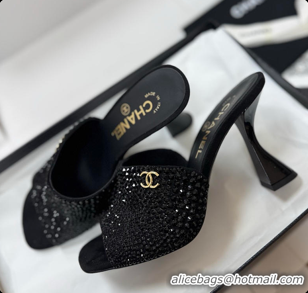Hot Style Chanel Mules Strass Black 6080804