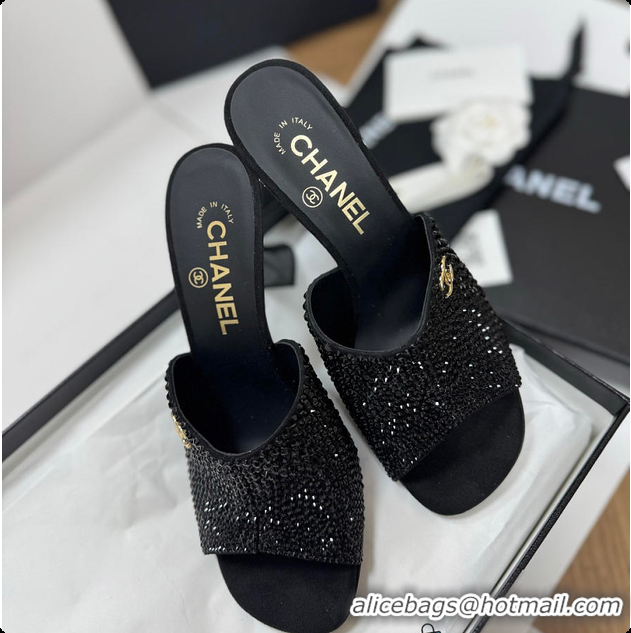 Hot Style Chanel Mules Strass Black 6080804