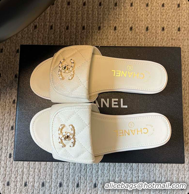 Purchase Chanel Mules Cotton Beige 6080806