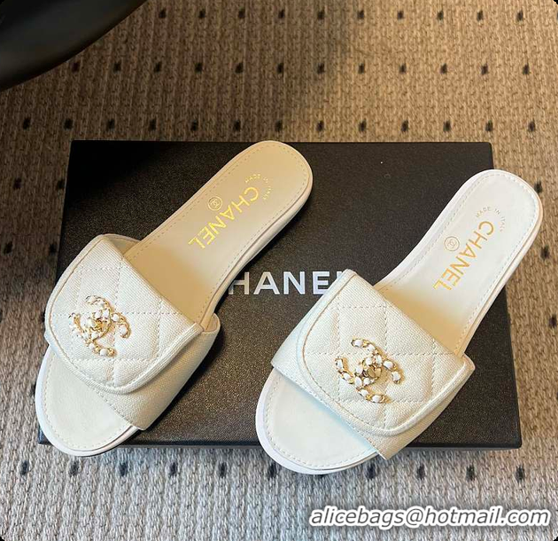 Purchase Chanel Mules Cotton Beige 6080806