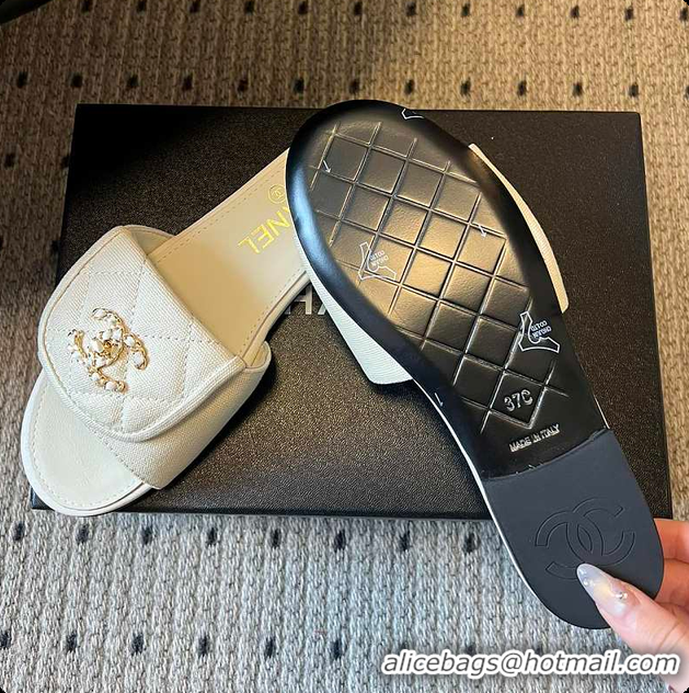Purchase Chanel Mules Cotton Beige 6080806