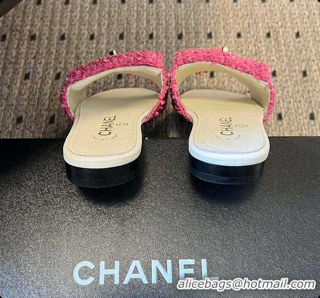 Charming Chanel Mules Tweed Pink 6080807