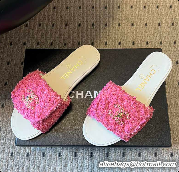 Charming Chanel Mules Tweed Pink 6080807