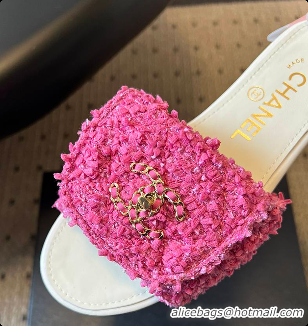 Charming Chanel Mules Tweed Pink 6080807
