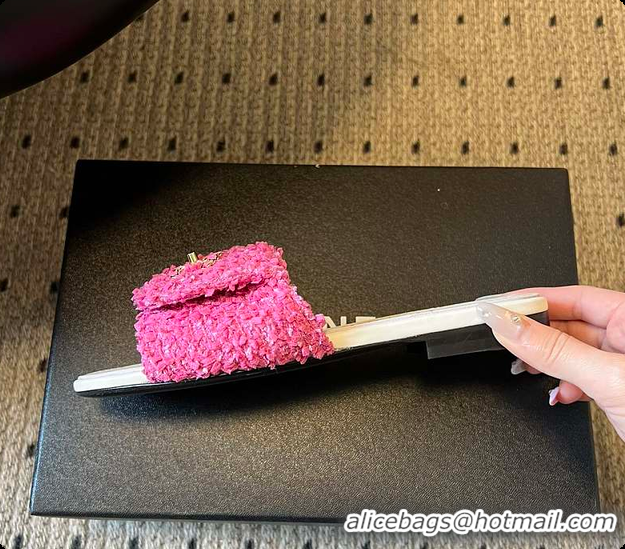 Charming Chanel Mules Tweed Pink 6080807