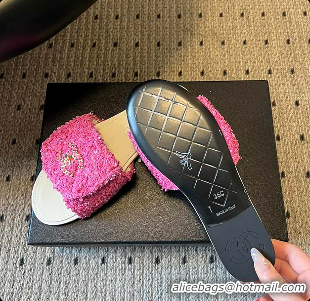 Charming Chanel Mules Tweed Pink 6080807