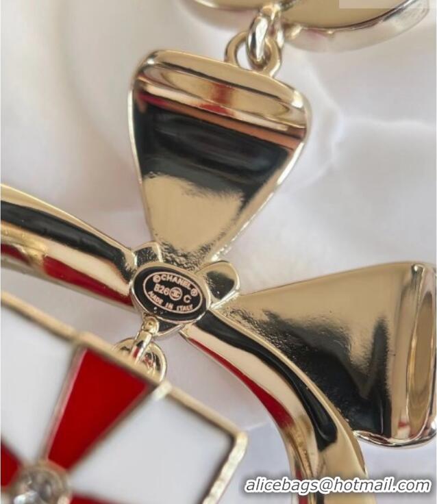 Buy Discount Chanel Bow Box Earrings CH010801 Red 2026