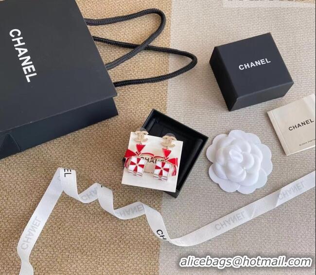 Buy Discount Chanel Bow Box Earrings CH010801 Red 2026
