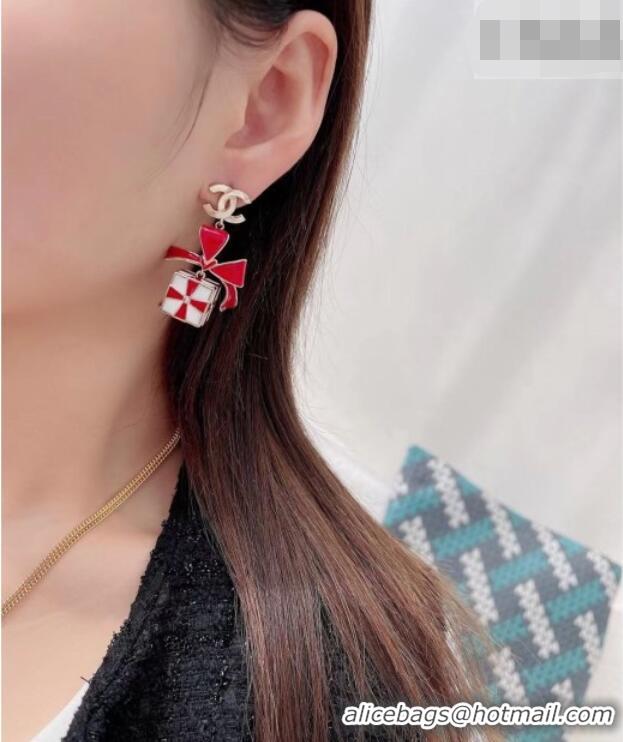 Buy Discount Chanel Bow Box Earrings CH010801 Red 2026