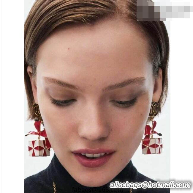 Buy Discount Chanel Bow Box Earrings CH010801 Red 2026