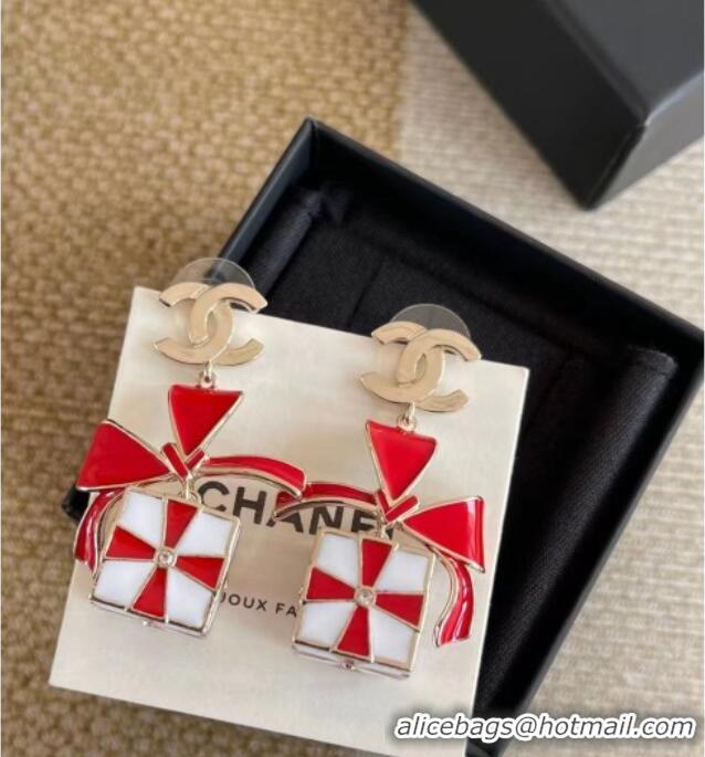 Buy Discount Chanel Bow Box Earrings CH010801 Red 2026