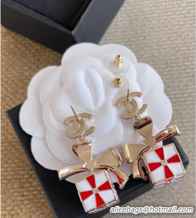 Buy Discount Chanel Bow Box Earrings CH010801 Red 2026