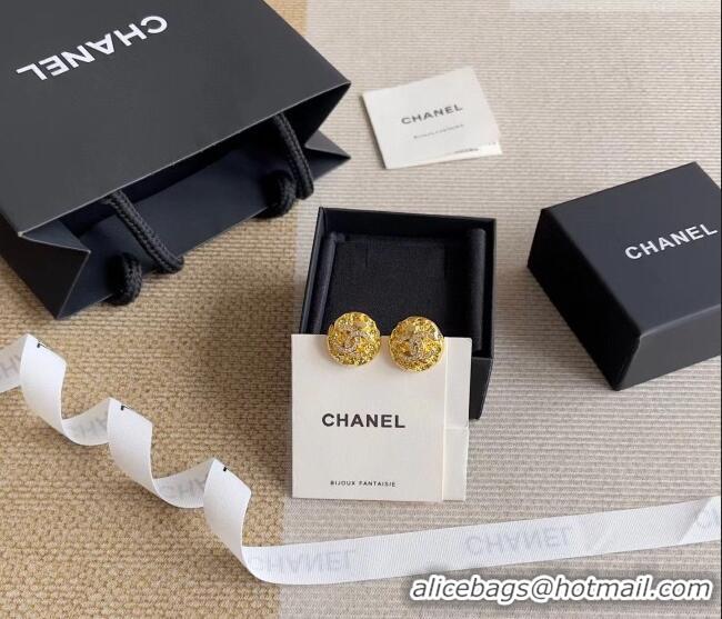 Low Cost Chanel Round Stud Earrings with Strass 0108 Gold 2026